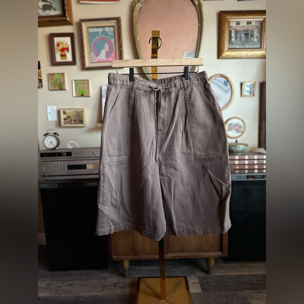 Mocha Breeze Drawstring Wide-Leg Jorts